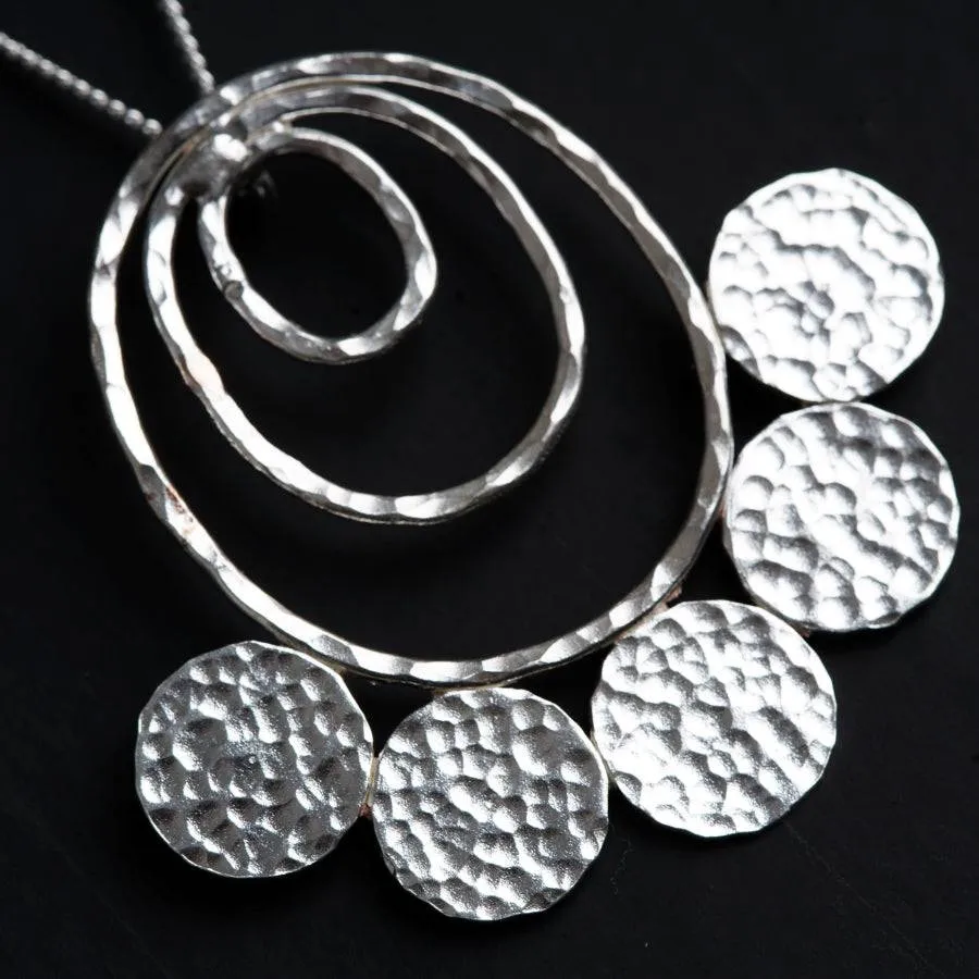 Silver Hammered Necklace