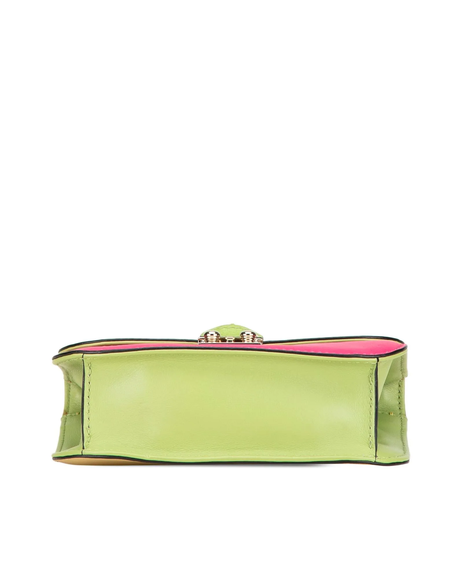 Small Tricolor Leather Rockstud Glam Lock Crossbody Bag