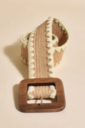 Square Buckle Stitch Edge Belt