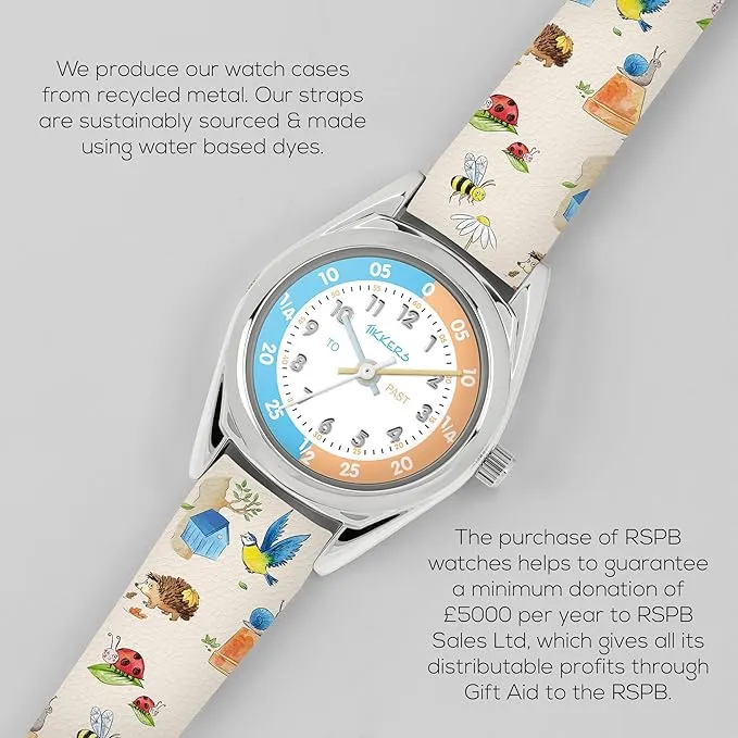 Tikkers RSPB x Wild Things Printed Strap Kids Time Teacher Watch