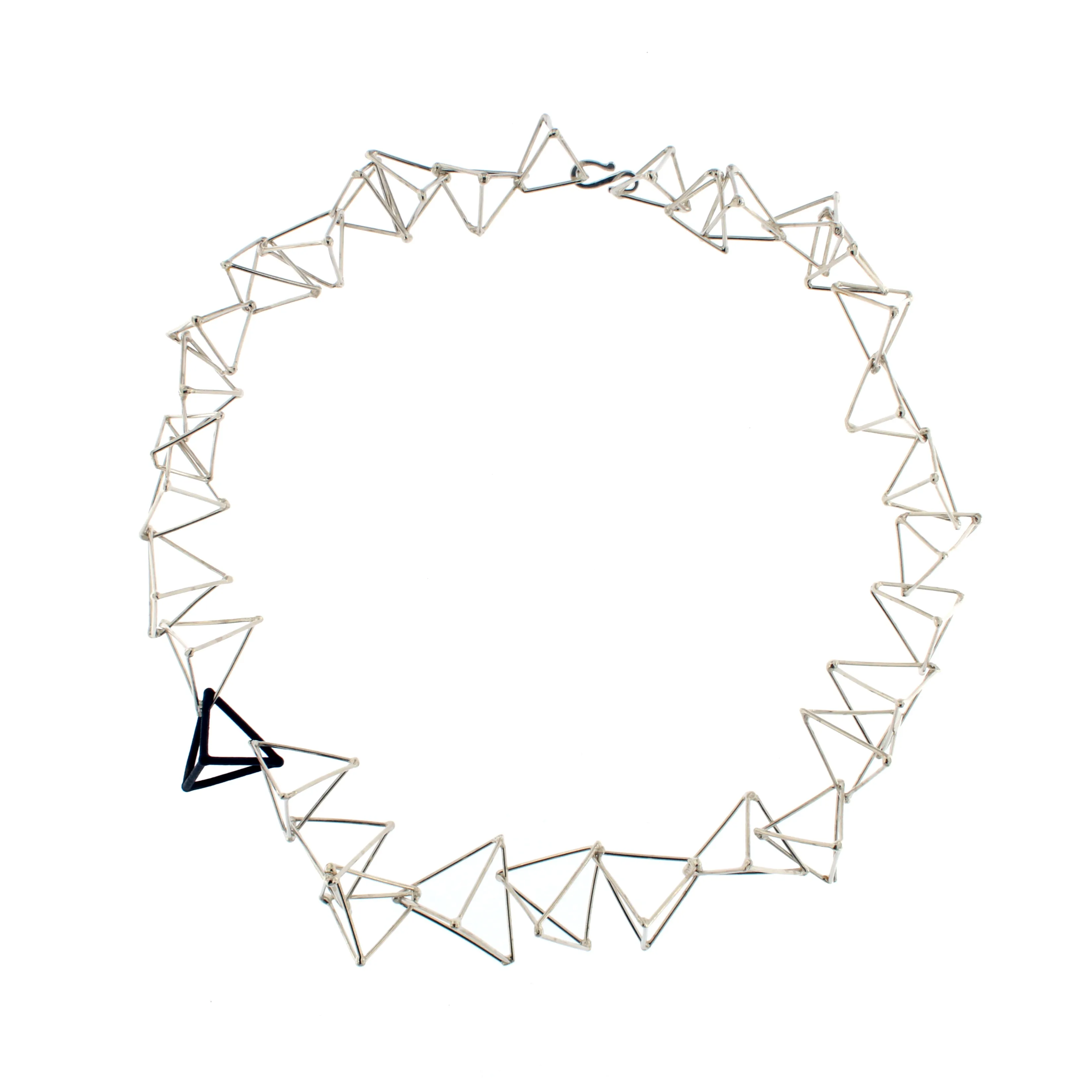 TRIANGLE - WHITE & BLACK - WBT008 20" Triangle Necklaces