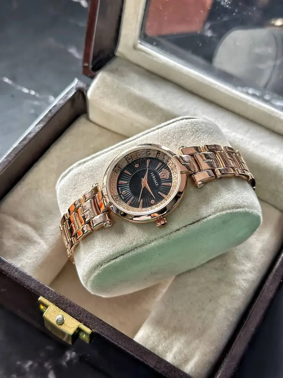 Versace Women's Watch Rose Gold & Black Dial at a Budget Price