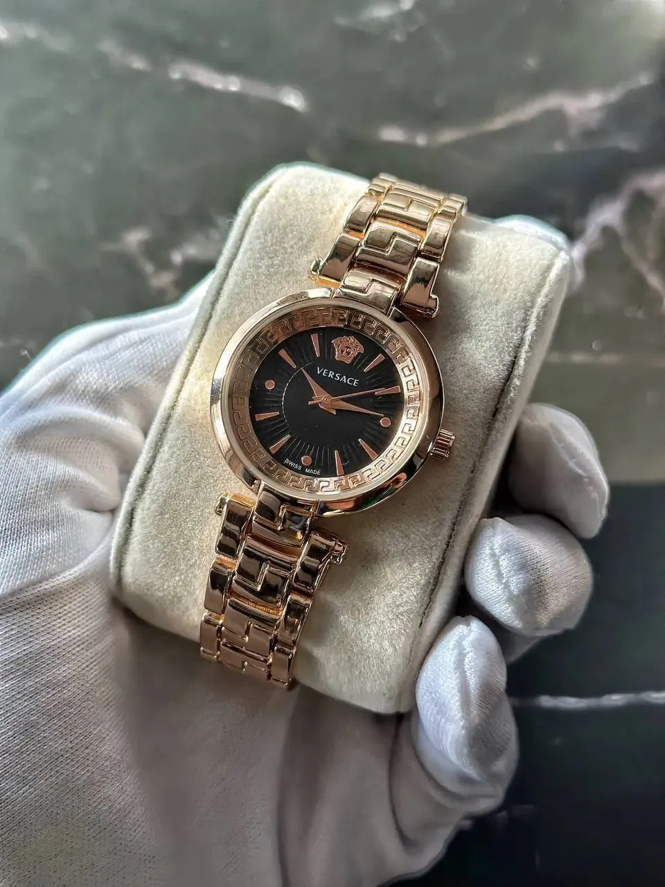 Versace Women's Watch Rose Gold & Black Dial at a Budget Price