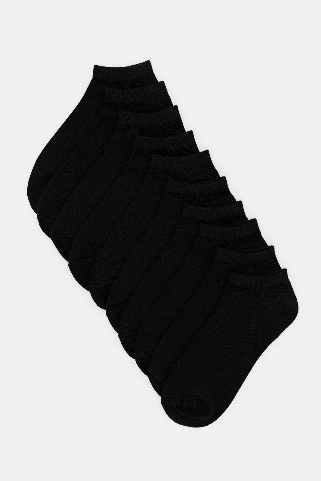 Women Basic Black Ankle Socks (Pack Of 5)