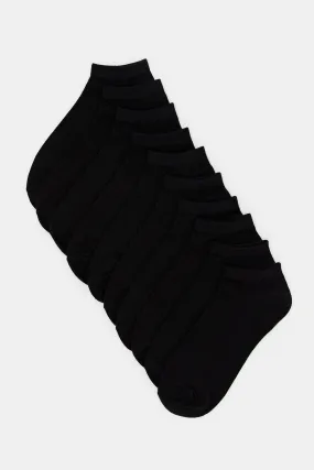Women Basic Black Ankle Socks (Pack Of 5)