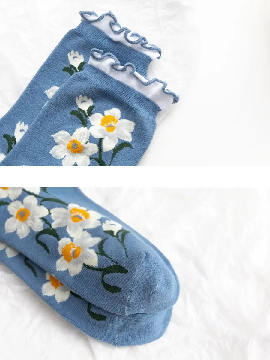 Women Flower Artsy Lacework Socks