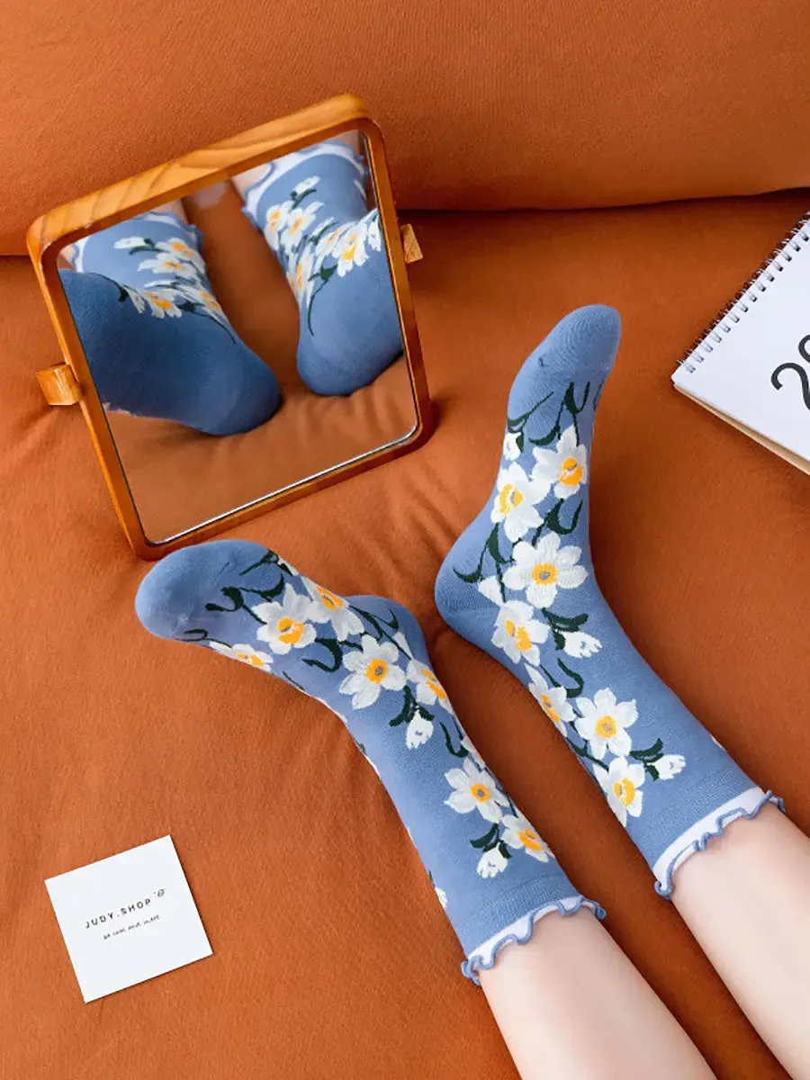 Women Flower Artsy Lacework Socks