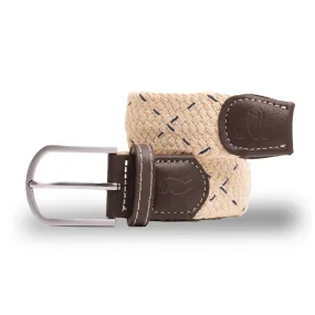 Woven Belt - Cream & Blue Dot